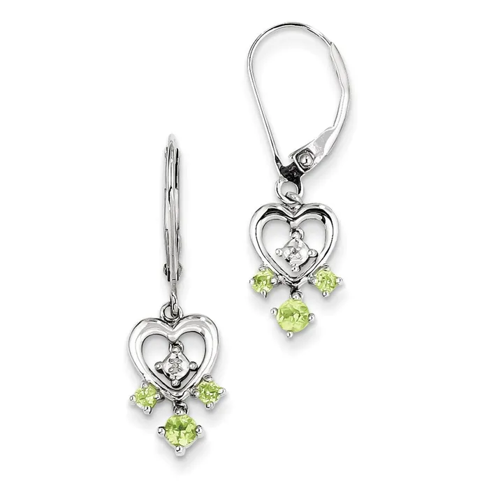 Sterling Silver Peridot Diamond Earrings Goldia Earrings