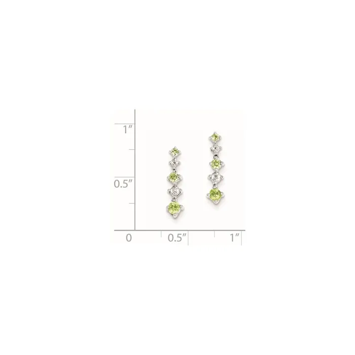 Sterling Silver Peridot Diamond Earrings Goldia Earrings