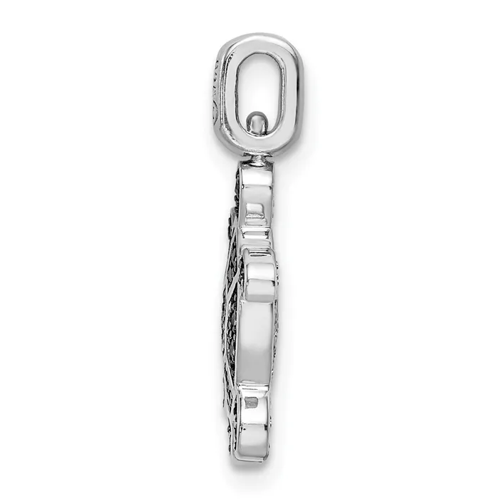 Sterling Silver Rhodium 015ct Blku0026Wht Dia Reversible Turtle Pendant Goldia Necklaces