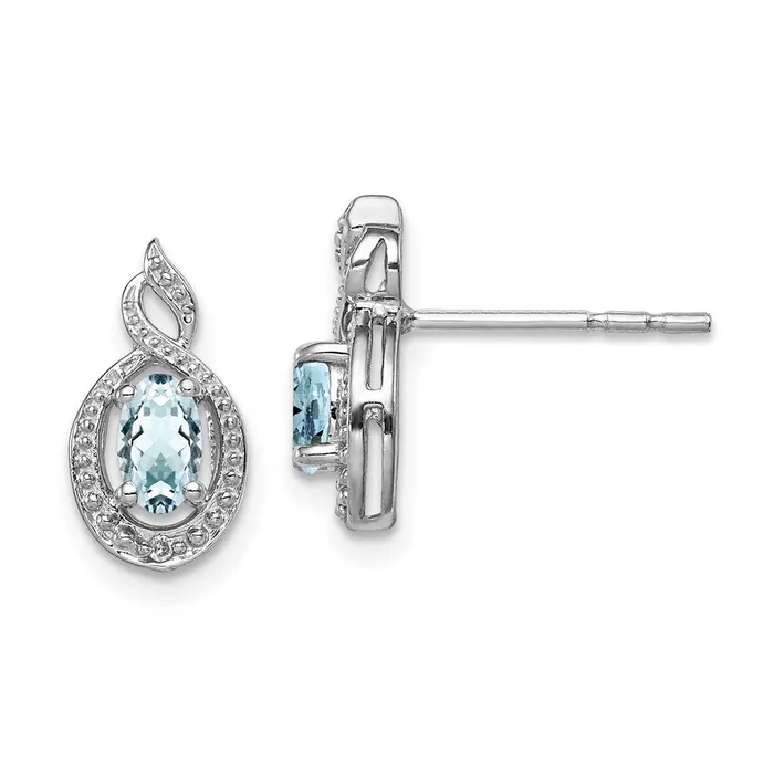 Sterling Silver Rhodiumplated Aquamarine u0026 Diamond Earrings Goldia Earrings Sterling Silver Rhodiumplated Aquamarine u0026 Diamond Earrings Goldia Earrings