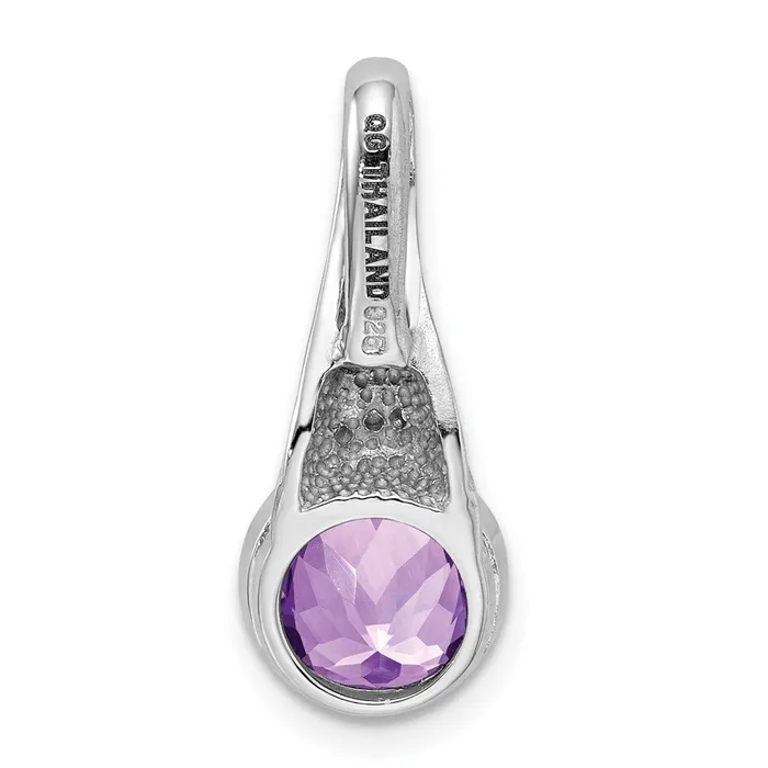 Sterling Silver Rhodiumplated CZ and Amethyst Pendant Goldia Necklaces