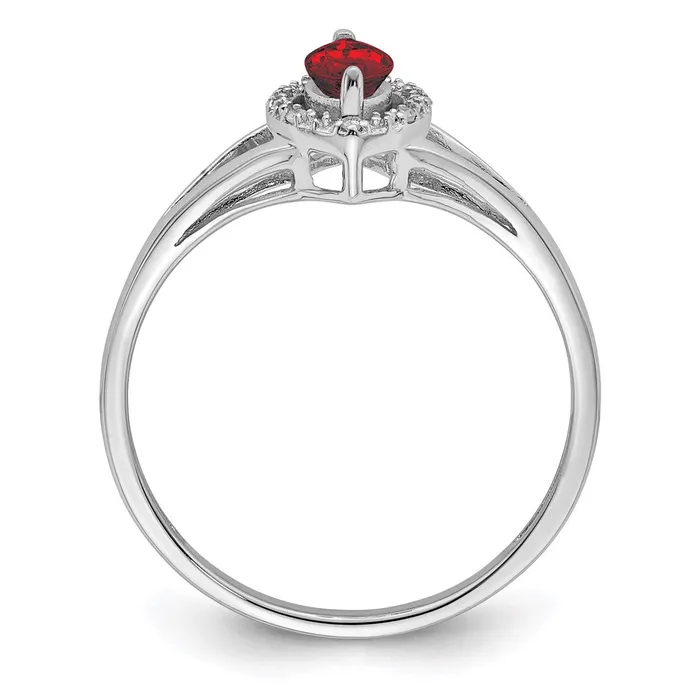 Sterling Silver Rhodium Plated Diamond u0026 Garnet Marquise Ring Goldia Rings
