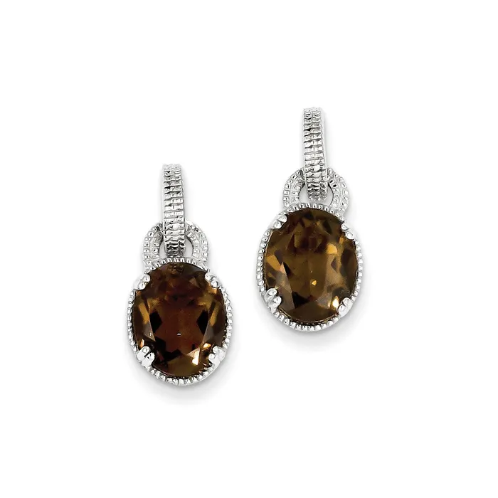 Sterling Silver Smoky Quartz Earrings Goldia Earrings