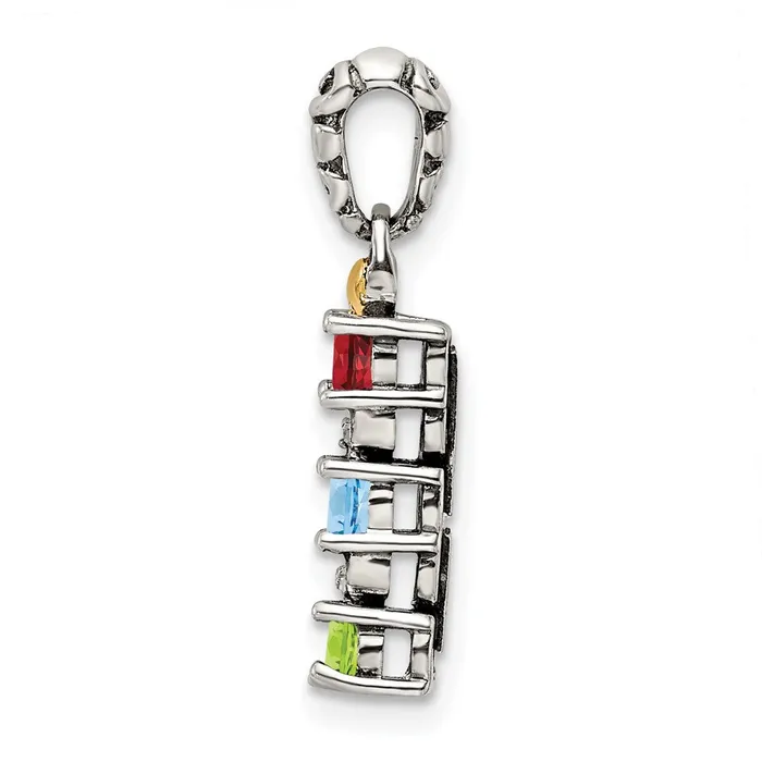 Sterling Silver u0026 14k Threestone and Diamond Mothers Pendant Goldia Necklaces