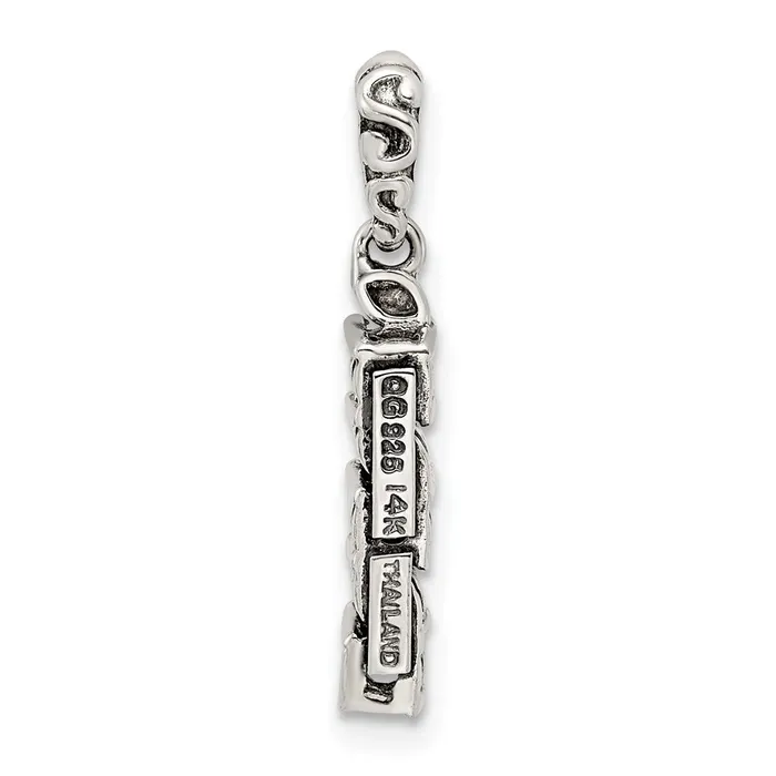 Sterling Silver u0026 14k Threestone and Diamond Mothers Pendant Goldia Necklaces