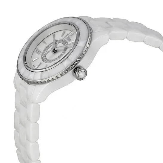 Watches JMS always Original Preowned Dior VIII Diamond Silvered Dial White Ceramic Ladies Watch CD1221E2C001 Watches JMS always Original Preowned Dior VIII Diamond Silvered Dial White Ceramic Ladies Watch CD1221E2C001