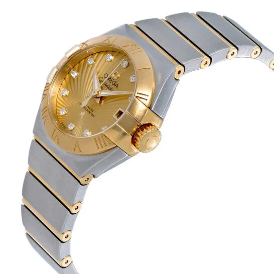 Watches JMS always Original Preowned Omega Constellation Diamond Champagne Dial Ladies Watch 12320272058001