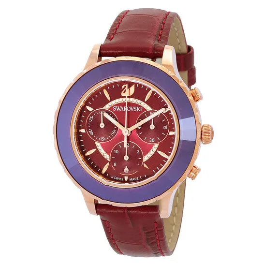 Watches JMS always Original Swarovski Octea Lux Sport Chronograph Quartz Red Dial Ladies Watch 5547642 Watches JMS always Original Swarovski Octea Lux Sport Chronograph Quartz Red Dial Ladies Watch 5547642