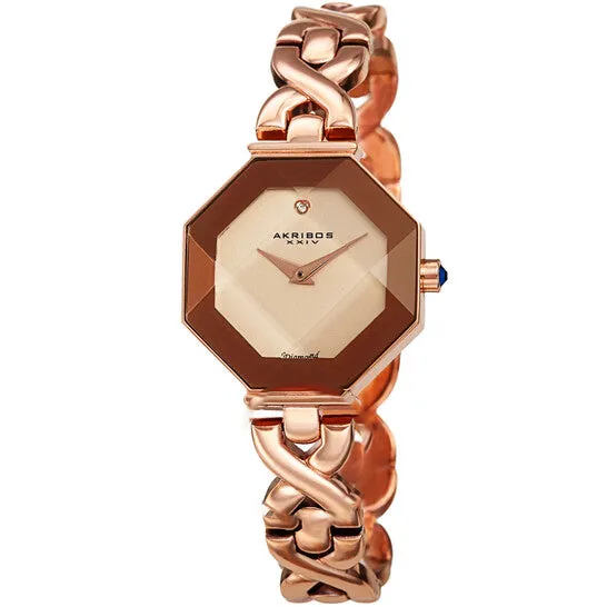 Watches Original Akribos XXIV Quartz Diamond Rose Gold Dial Ladies Watch AK1086RG JMS always Watches Original Akribos XXIV Quartz Diamond Rose Gold Dial Ladies Watch AK1086RG JMS always