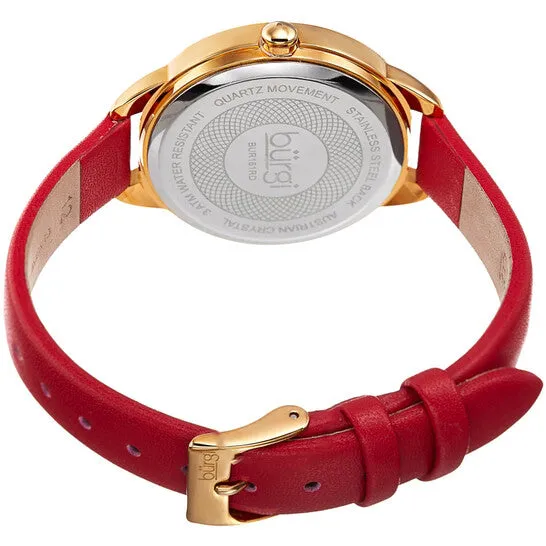 Watches Original Burgi Quartz Crystal Silver Dial Ladies Watch BUR161RD JMS always Watches Original Burgi Quartz Crystal Silver Dial Ladies Watch BUR161RD JMS always